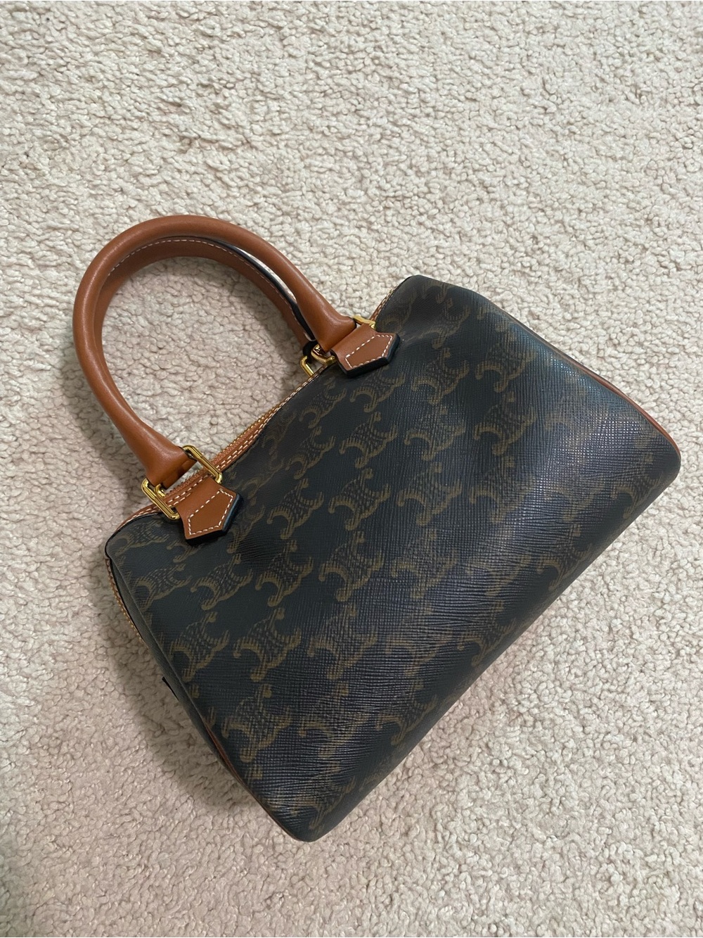 Triomphe Canvas Small Boston Bag